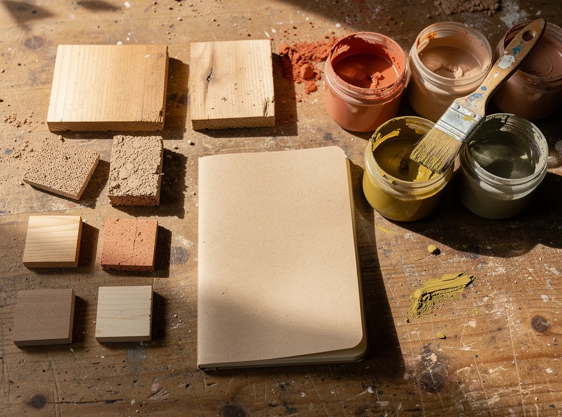 Atelier et échantillons de matériaux